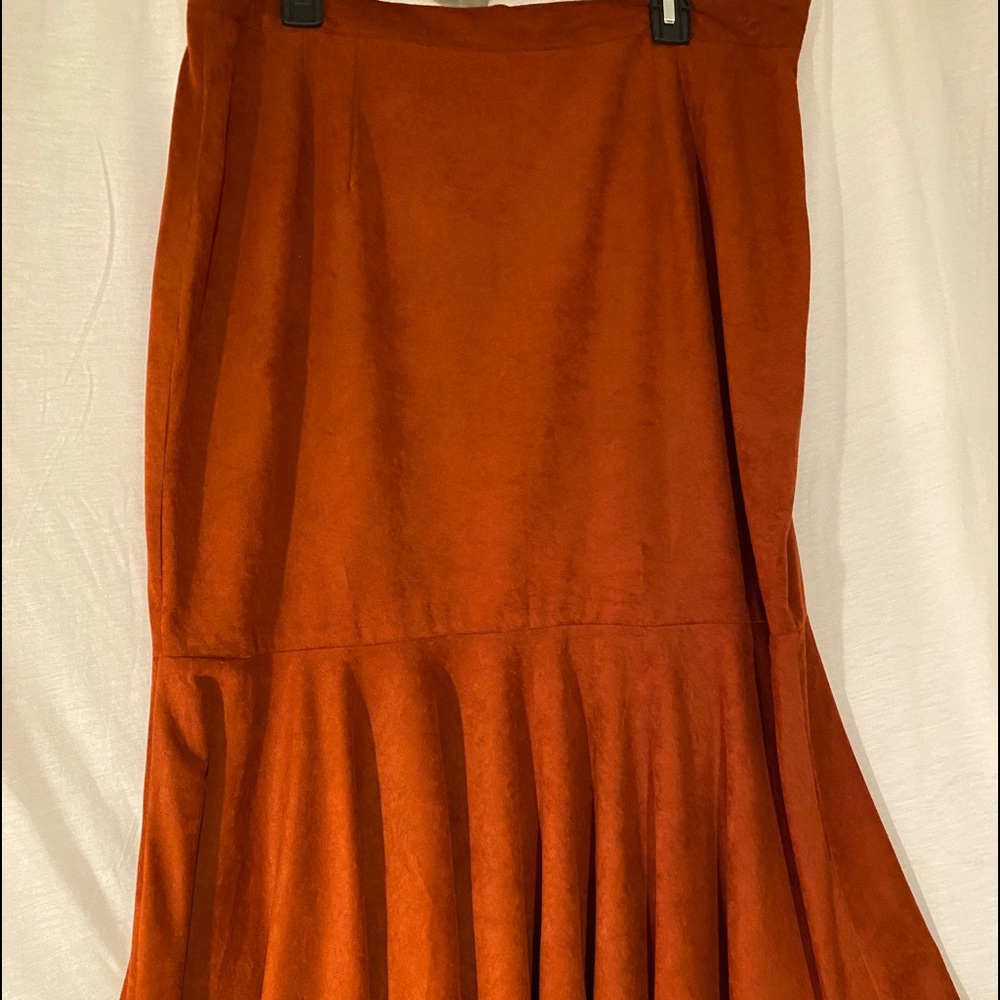 Ladies RustUltra Suede Skirt mermaid bottom size L